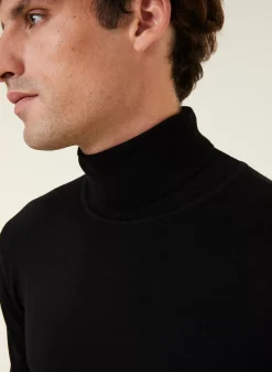 Maison Montagut Pulls>Pull Col Roule Avec Logo En Laine Merinos - Enzo