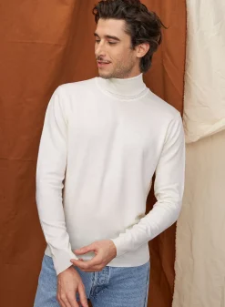 Maison Montagut Pulls>Pull Col Roule Avec Logo En Laine Merinos - Enzo
