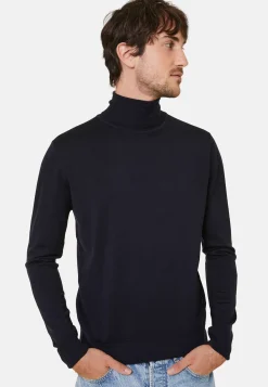 Maison Montagut Pulls>Pull Col Roule Avec Logo En Laine Merinos - Enzo