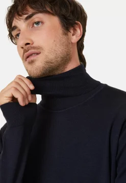 Maison Montagut Pulls>Pull Col Roule Avec Logo En Laine Merinos - Enzo