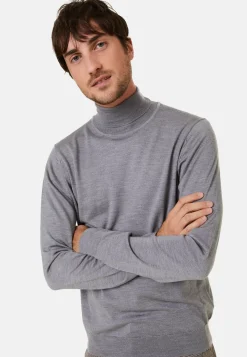 Maison Montagut Pulls>Pull Col Roule Avec Logo En Laine Merinos - Enzo