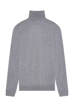 Maison Montagut Pulls>Pull Col Roule Avec Logo En Laine Merinos - Enzo