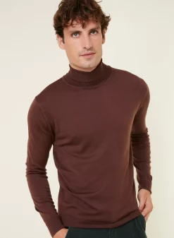 Maison Montagut Pulls>Pull Col Roule Avec Logo En Laine Merinos - Enzo