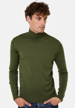 Maison Montagut Pulls>Pull Col Roule Avec Logo En Laine Merinos - Enzo