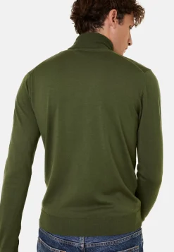 Maison Montagut Pulls>Pull Col Roule Avec Logo En Laine Merinos - Enzo