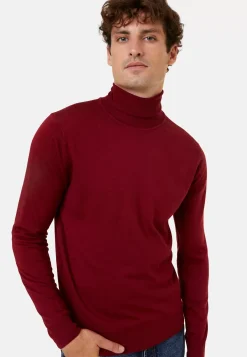 Maison Montagut Pulls>Pull Col Roule Avec Logo En Laine Merinos - Enzo