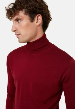 Maison Montagut Pulls>Pull Col Roule Avec Logo En Laine Merinos - Enzo