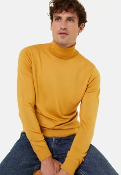 Maison Montagut Pulls>Pull Col Roule Avec Logo En Laine Merinos - Enzo
