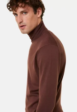 Maison Montagut Pulls>Pull Col Roule Avec Logo En Laine Merinos - Enzo
