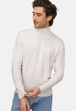 Maison Montagut Pulls>Pull Col Roule Avec Logo En Laine Merinos - Enzo