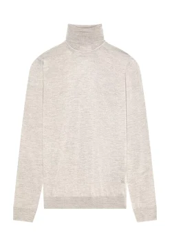 Maison Montagut Pulls>Pull Col Roule Avec Logo En Laine Merinos - Enzo