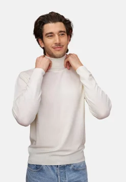 Maison Montagut Pulls>Pull Col Roule Avec Logo En Laine Merinos - Enzo