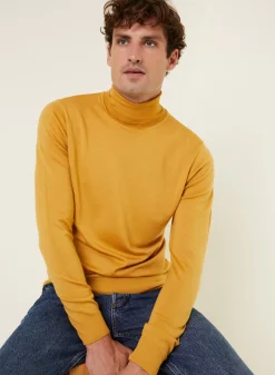 Maison Montagut Pulls>Pull Col Roule Avec Logo En Laine Merinos - Enzo