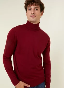 Maison Montagut Pulls>Pull Col Roule Avec Logo En Laine Merinos - Enzo
