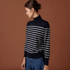Maison Montagut Pulls>Pull Col Roule En Laine Merinos Finitions Bord Cotes - Colette