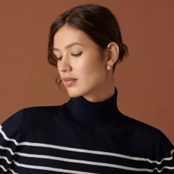 Maison Montagut Pulls>Pull Col Roule En Laine Merinos Finitions Bord Cotes - Colette
