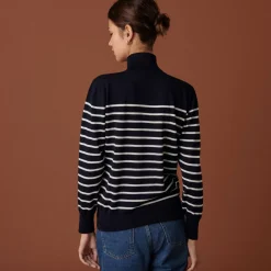 Maison Montagut Pulls>Pull Col Roule En Laine Merinos Finitions Bord Cotes - Colette