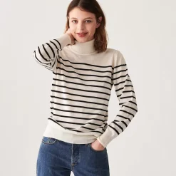 Maison Montagut Pulls>Pull Col Roule En Laine Merinos Finitions Bord Cotes - Colette