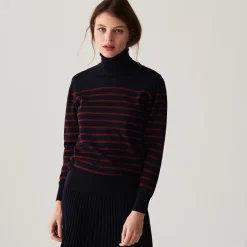 Maison Montagut Pulls>Pull Col Roule En Laine Merinos Finitions Bord Cotes - Colette