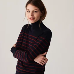 Maison Montagut Pulls>Pull Col Roule En Laine Merinos Finitions Bord Cotes - Colette