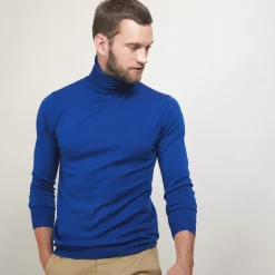 Maison Montagut Pulls>Pull Col Roule En Laine Merinos - Berry