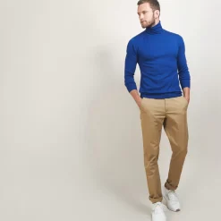 Maison Montagut Pulls>Pull Col Roule En Laine Merinos - Berry