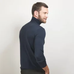 Maison Montagut Pulls>Pull Col Roule En Laine Merinos - Berry