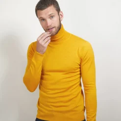 Maison Montagut Pulls>Pull Col Roule En Laine Merinos - Berry