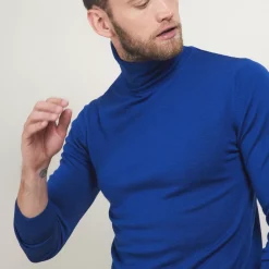Maison Montagut Pulls>Pull Col Roule En Laine Merinos - Berry