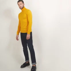 Maison Montagut Pulls>Pull Col Roule En Laine Merinos - Berry