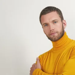Maison Montagut Pulls>Pull Col Roule En Laine Merinos - Berry