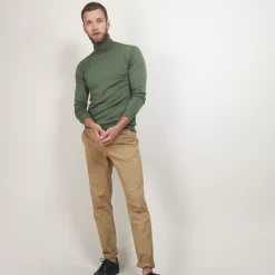 Maison Montagut Pulls>Pull Col Roule En Laine Merinos - Berry