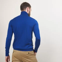 Maison Montagut Pulls>Pull Col Roule En Laine Merinos - Berry