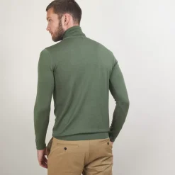 Maison Montagut Pulls>Pull Col Roule En Laine Merinos - Berry