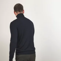 Maison Montagut Pulls>Pull Col Roule En Laine Merinos - Berry
