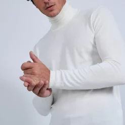 Maison Montagut Pulls>Pull Col Roule En Laine Merinos - Berry