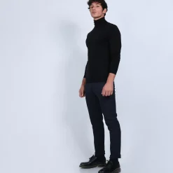 Maison Montagut Pulls>Pull Col Roule En Laine Merinos - Berry