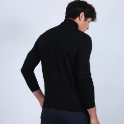 Maison Montagut Pulls>Pull Col Roule En Laine Merinos - Berry