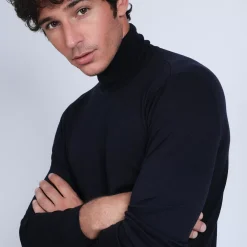 Maison Montagut Pulls>Pull Col Roule En Laine Merinos - Berry