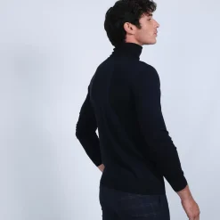 Maison Montagut Pulls>Pull Col Roule En Laine Merinos - Berry