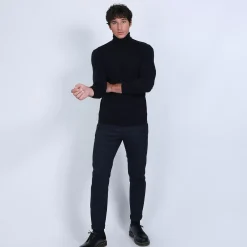 Maison Montagut Pulls>Pull Col Roule En Laine Merinos - Berry