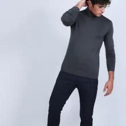 Maison Montagut Pulls>Pull Col Roule En Laine Merinos - Berry