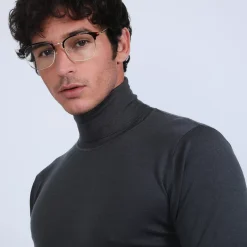 Maison Montagut Pulls>Pull Col Roule En Laine Merinos - Berry