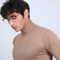 Maison Montagut Pulls>Pull Col Roule En Laine Merinos - Berry