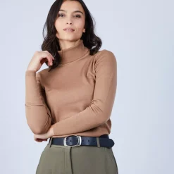 Maison Montagut Pulls>Pull Col Roule En Laine Merinos - Bea
