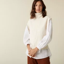 Maison Montagut Pulls>Pull Col Roule Sans Manches En Laine Merinos - Claudia