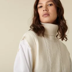 Maison Montagut Pulls>Pull Col Roule Sans Manches En Laine Merinos - Claudia