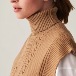 Maison Montagut Pulls>Pull Col Roule Sans Manches En Laine Merinos - Claudia