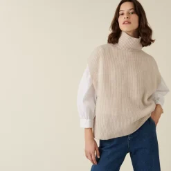 Maison Montagut Pulls>Pull Col Roule Sans Manches En Cachemire Melange - Dalya