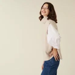 Maison Montagut Pulls>Pull Col Roule Sans Manches En Cachemire Melange - Dalya